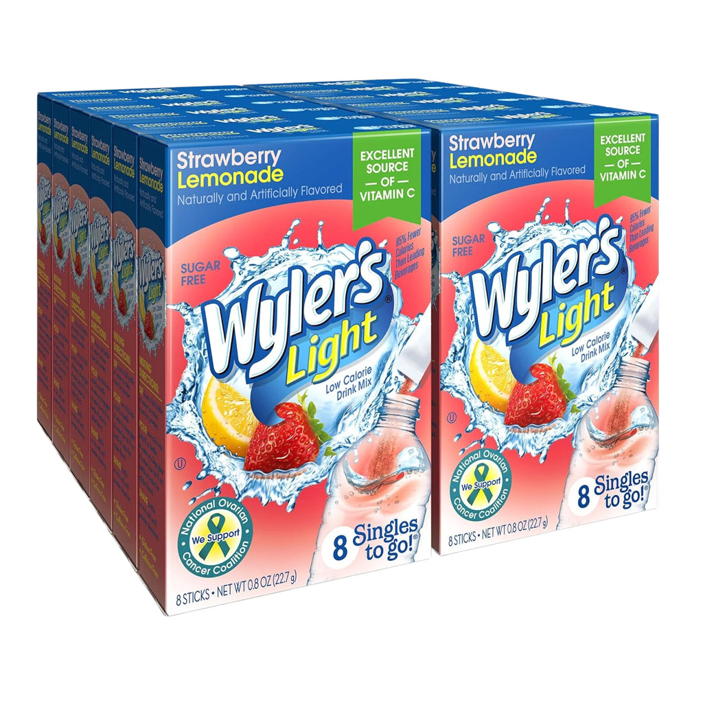 Strawberry Lemonade Sugar-Free Drink Mix Powder Packets 8 Sticks (Pack of 12) E417698