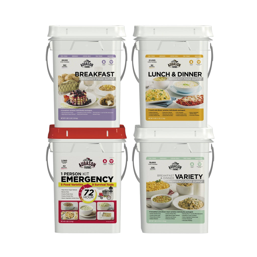 4-Pail Food Variety Kit with Survival Gear F9782