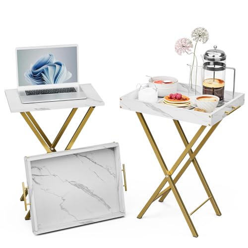 Set of 2 Folding TV Tray Tables with Removable Serving Tray E8945