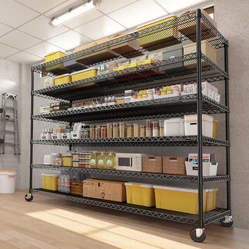 4 Tier Steel Wire Shelving Unit on Wheels X902