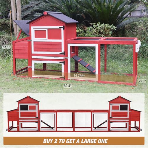 Grey Chicken Coop with Wheels and UV-Resistant Roof L45193