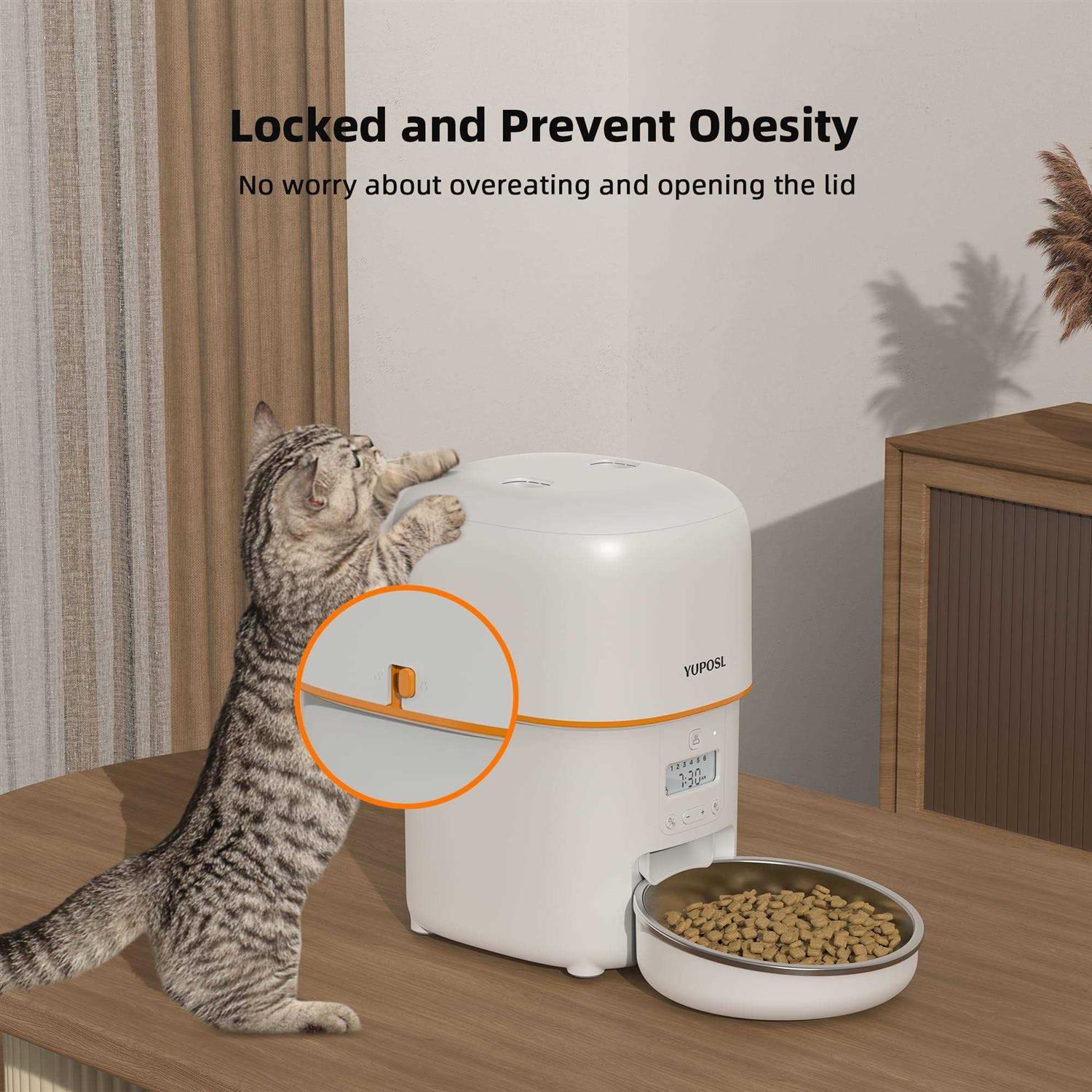 Automatic Cat Feeders 8cup/68oz Cat Food Dispenser W1409