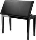 Black Solid Wooden Piano Bench with Storage Q44279