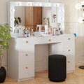 Black 7 Drawer Makeup Vanity Desk with Lights R8453