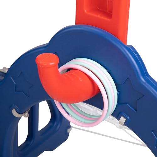 5 in 1 Toddler Slide and Swing Set with Basketball Hoop, Football Gate Q412838