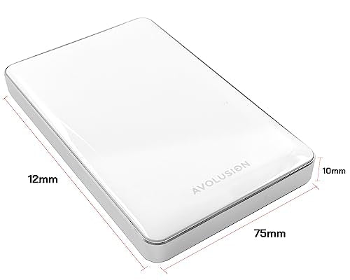 1TB USB 3.0 Portable External Hard Drive (White) T349