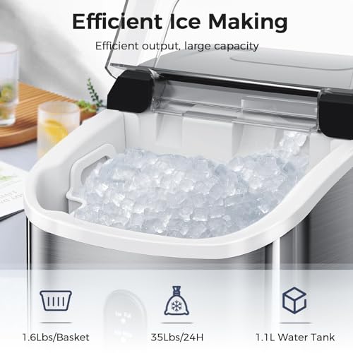 Stainless Steels Silver Nugget Ice Maker O7954