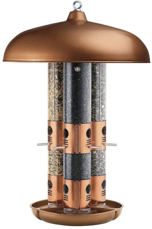Copper Triple Tube Bird Feeder V346531