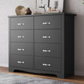 Black 8 Drawer Wood Dresser I581982