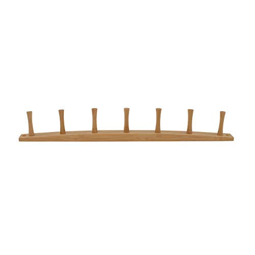 7-Hook Bamboo Wall-Mounted Hat Organizer & Coat Hanger W180
