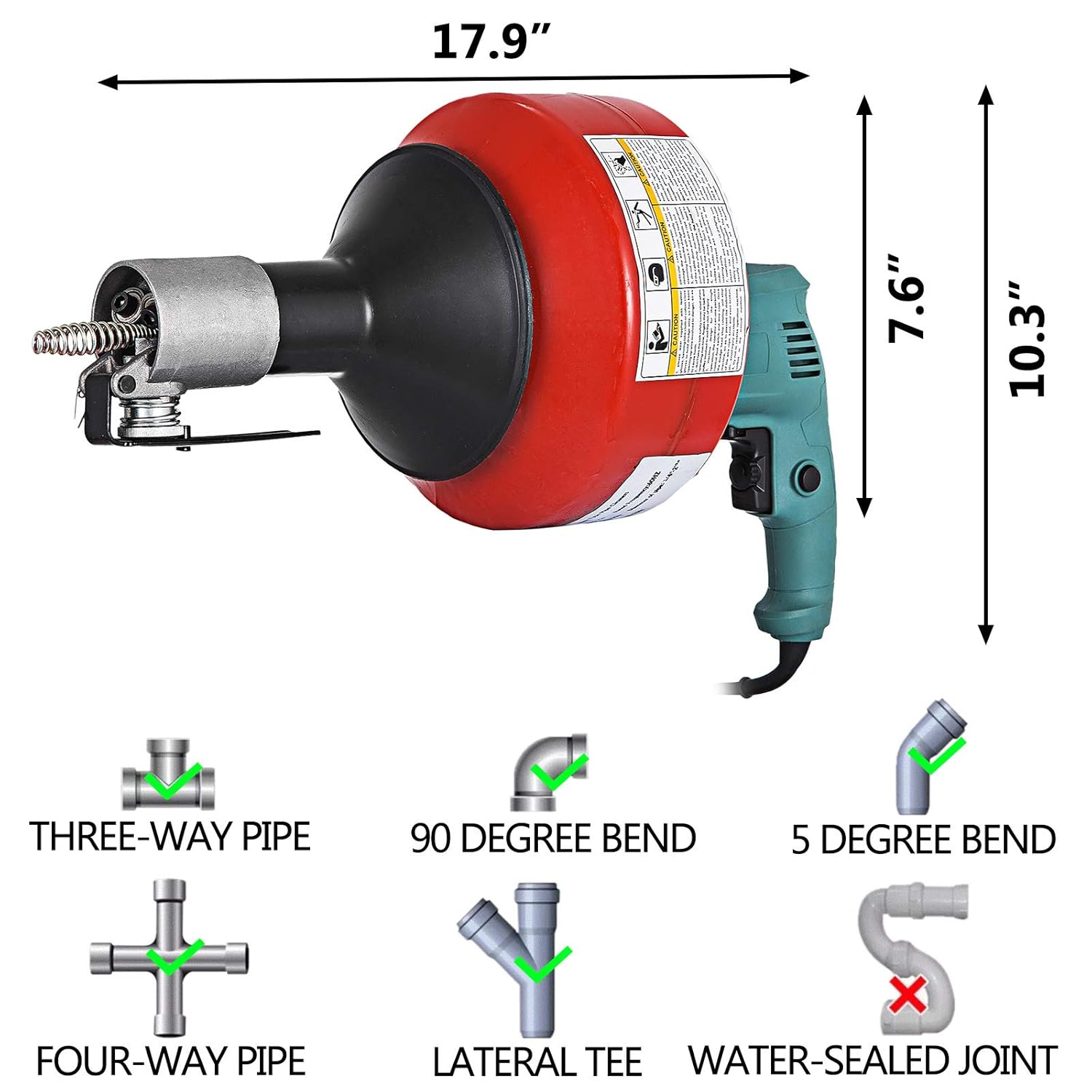 26FT x 1/3Inch Electric Drain Auger B7216