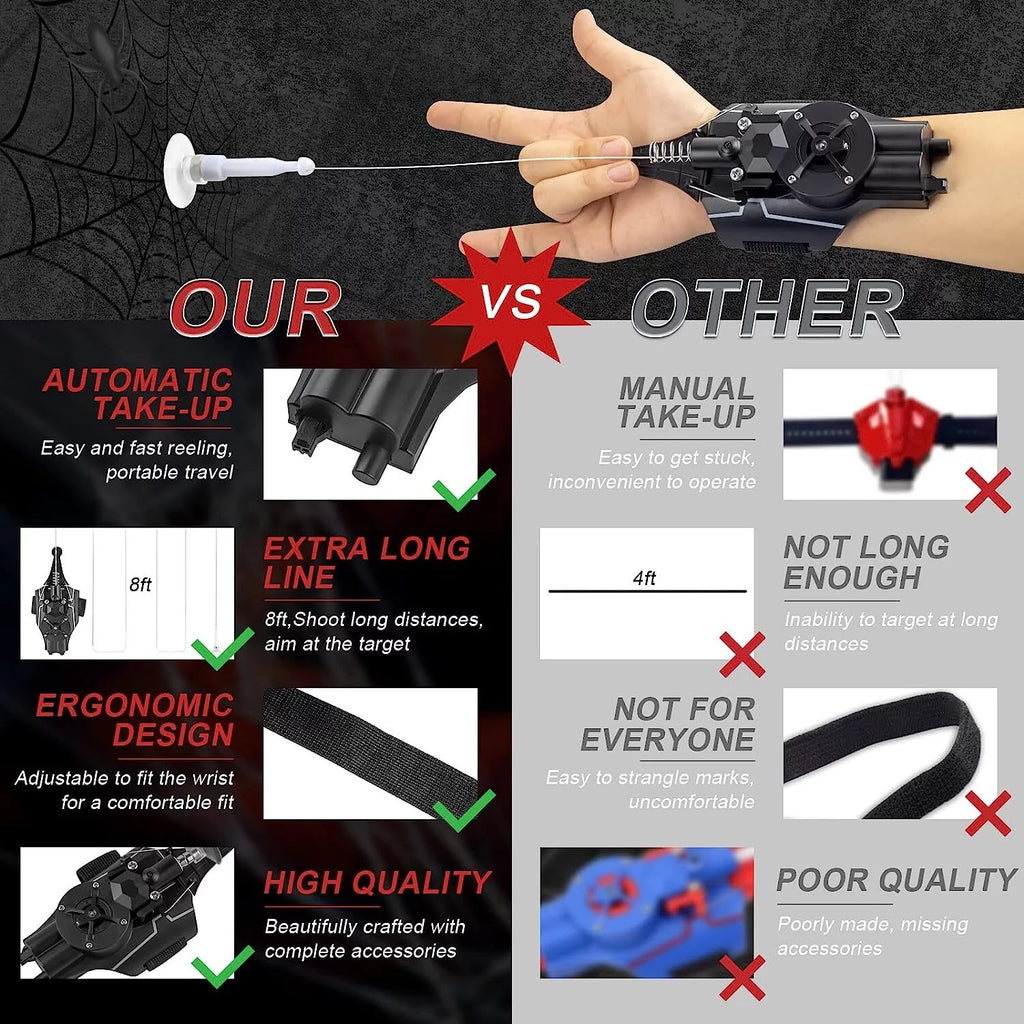 Black Electric Spider String Shooter Toy D7530