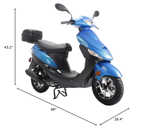 50cc Moped with Electric/Kick Start, Rear Trunk, 10" Aluminum Wheels V62691