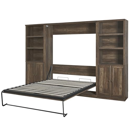 Queen Wooden Murphy Bed, Folding Wall Bed D180