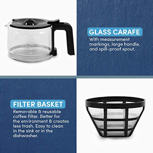 Automatic Brew & Drip Coffee Maker with Reusable Filter C548