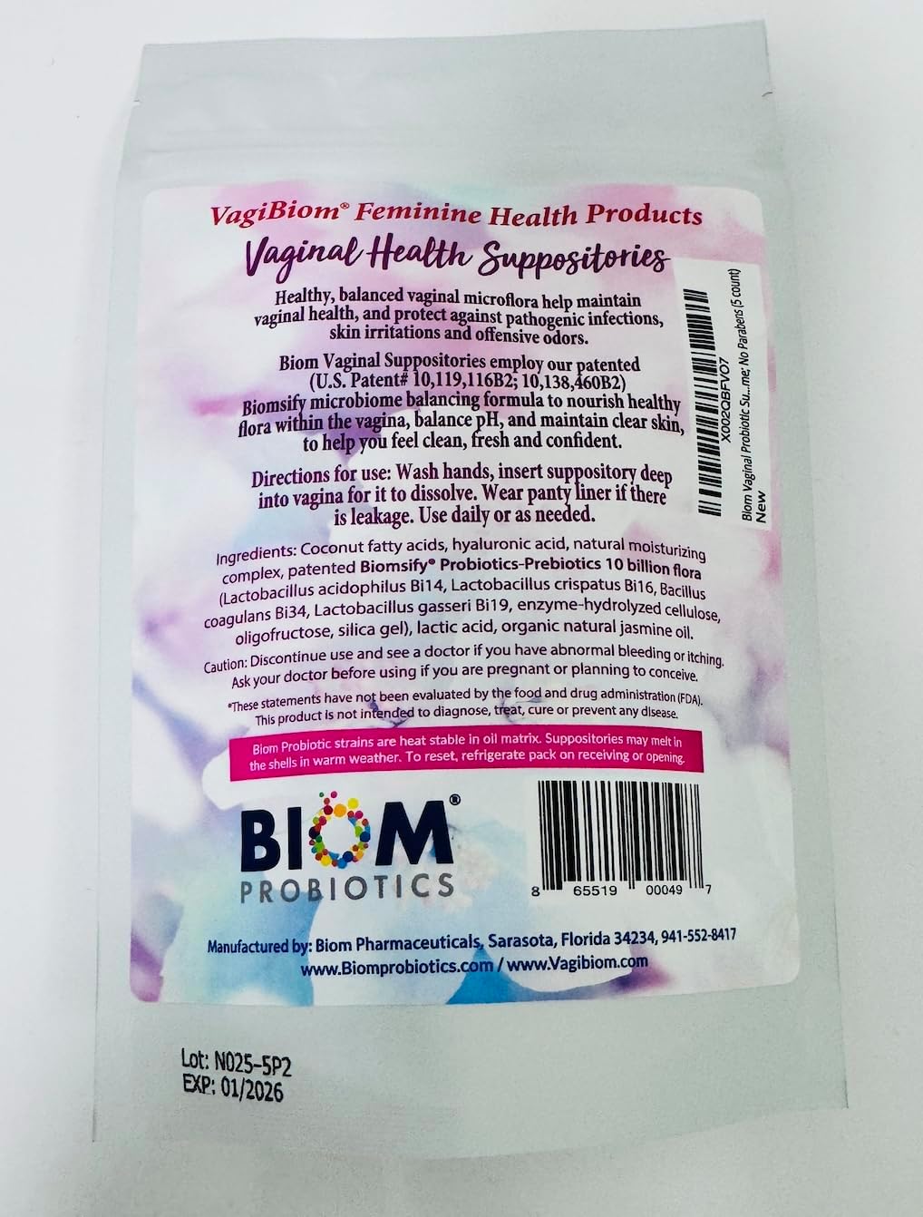 Vaginal Probiotic Suppository, 5 Count Z305308