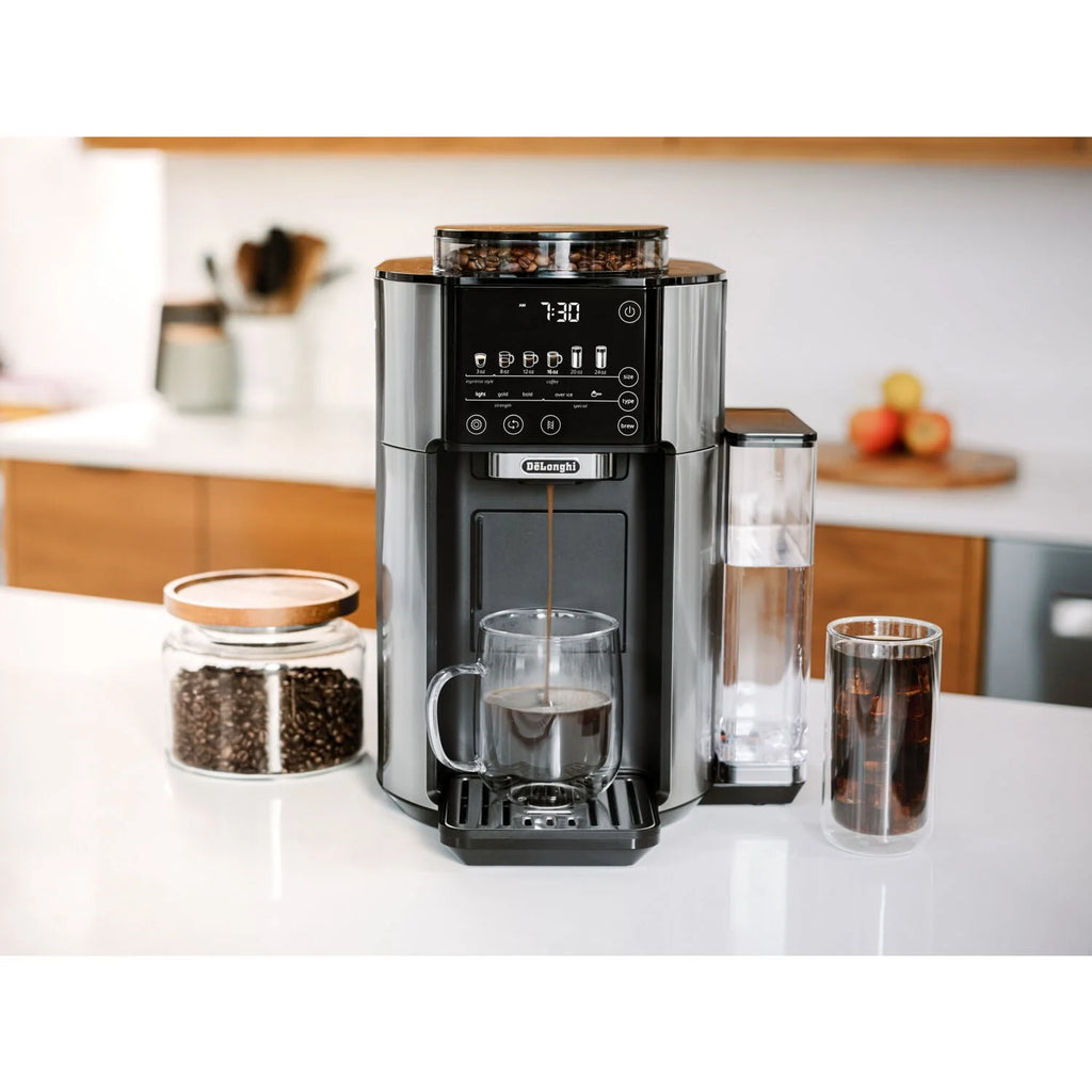 Stainless Steel Automatic Single-Serve Drip Coffee Maker with Built-In Grinder I39879