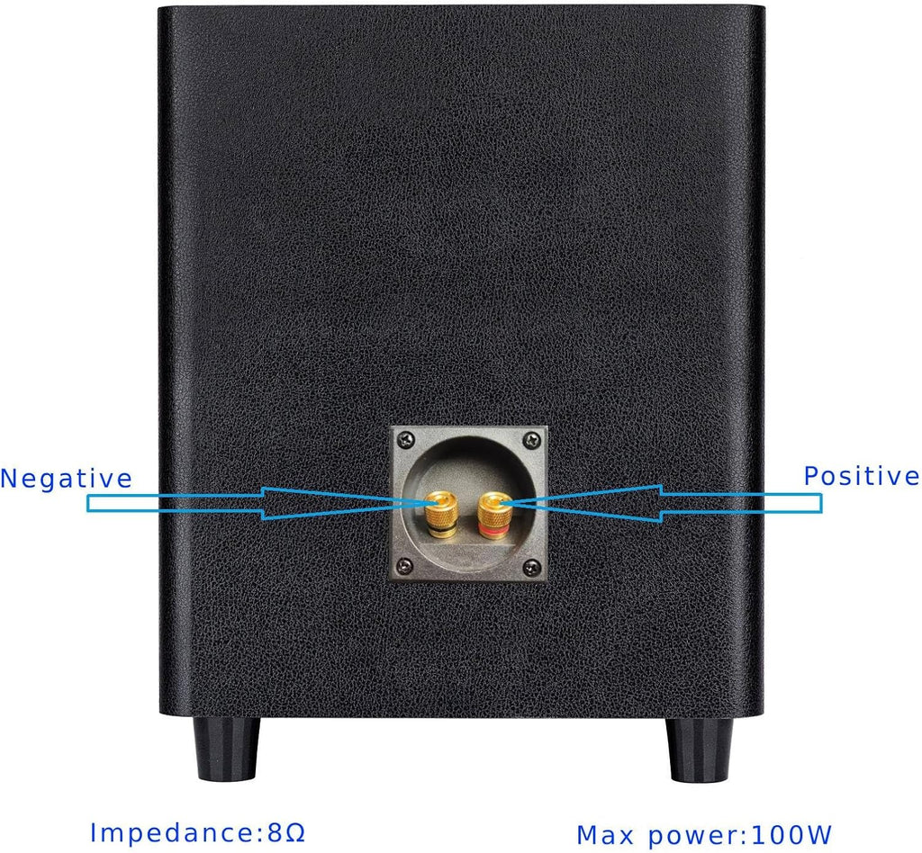 Black 8 Inch Passive Subwoofer Wood Material F7076