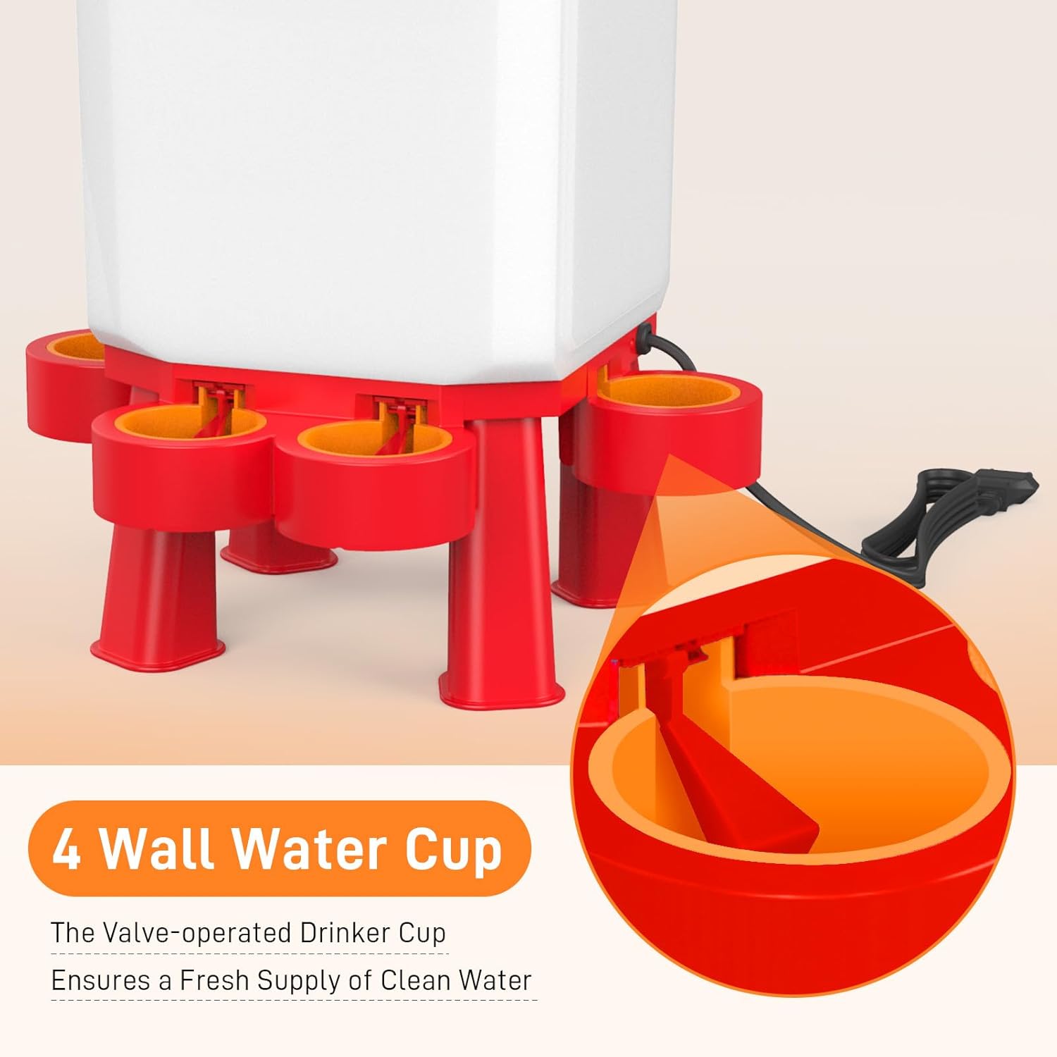 Heated 11L Plastic Poultry Chicken Waterer A1343