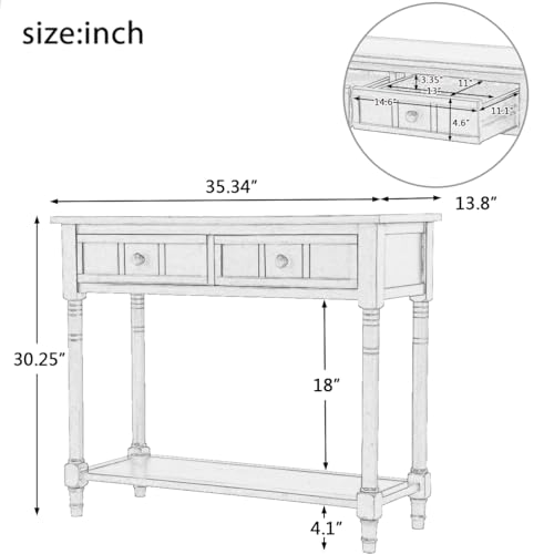 Ivory 2 Drawer Wood Console Table R490442