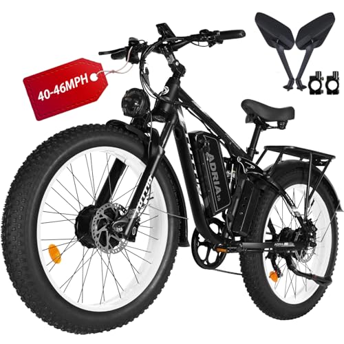 Dual-Motor Electric-Bike, 52V 30AH, 26 Inch Fat Tire Full Suspension Ebike U80199