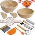 16PCS Bread Proofing Basket Kit with Linen Liner, Dough Scraper, Bread Lame H7568