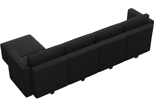 Modular U Shaped Sectional Sofa with Storage Seat Reversible Chaise Ottoman Velvet Fabric Z400270
