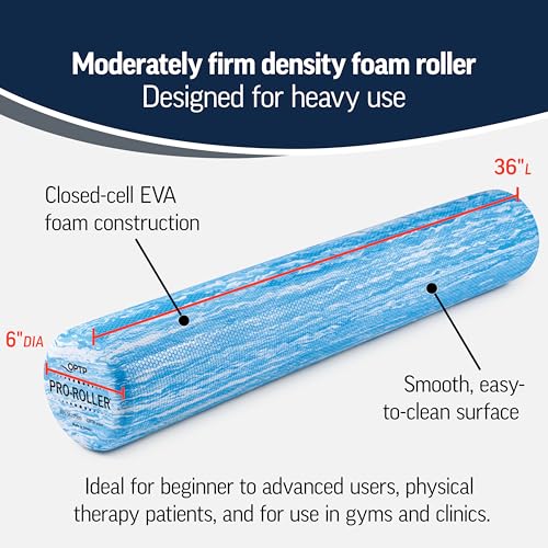 Standard Density Foam Roller 36 Inches by 6 Inches Blue A8684