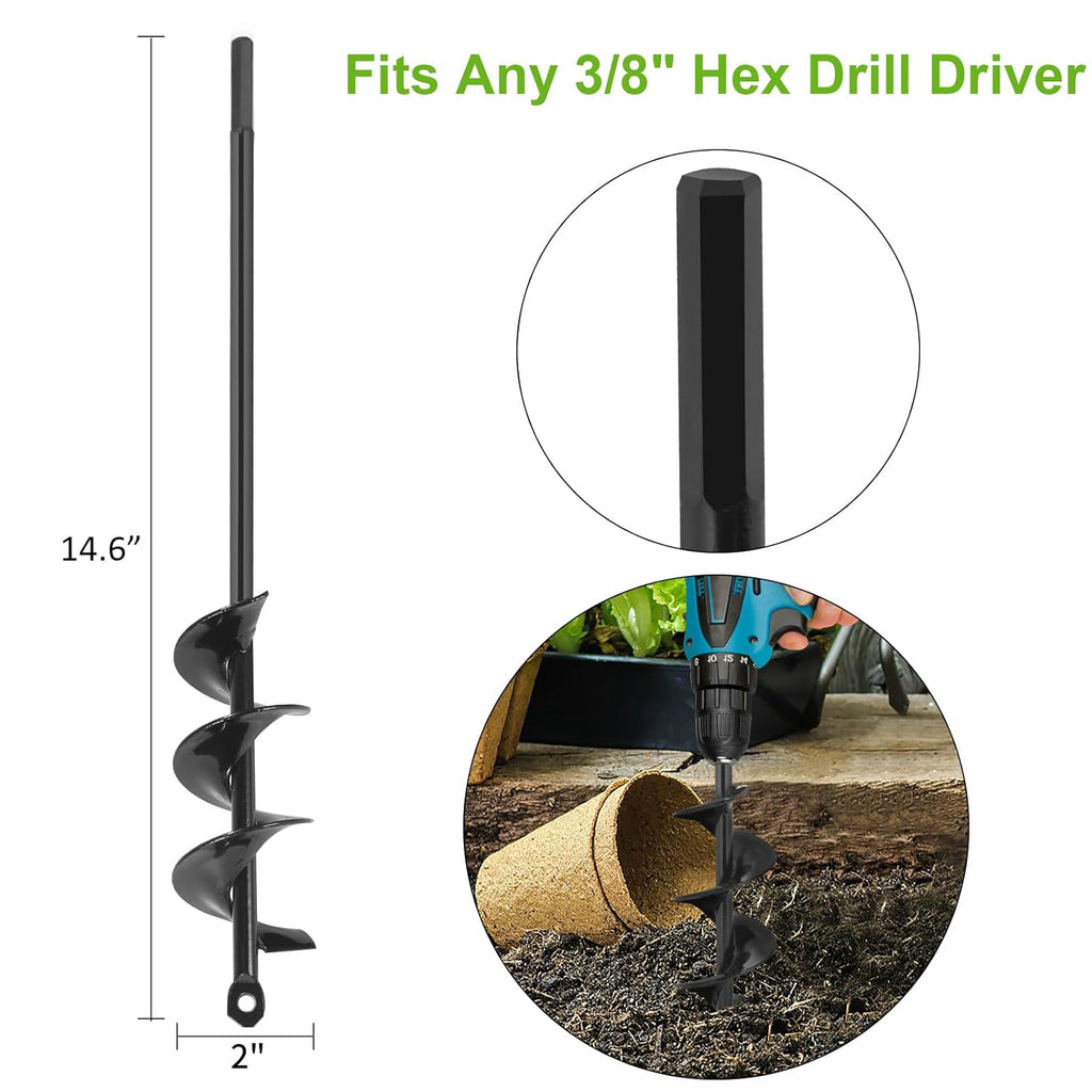 2 x 14.6 Inch Garden Auger Drill Bit A42496
