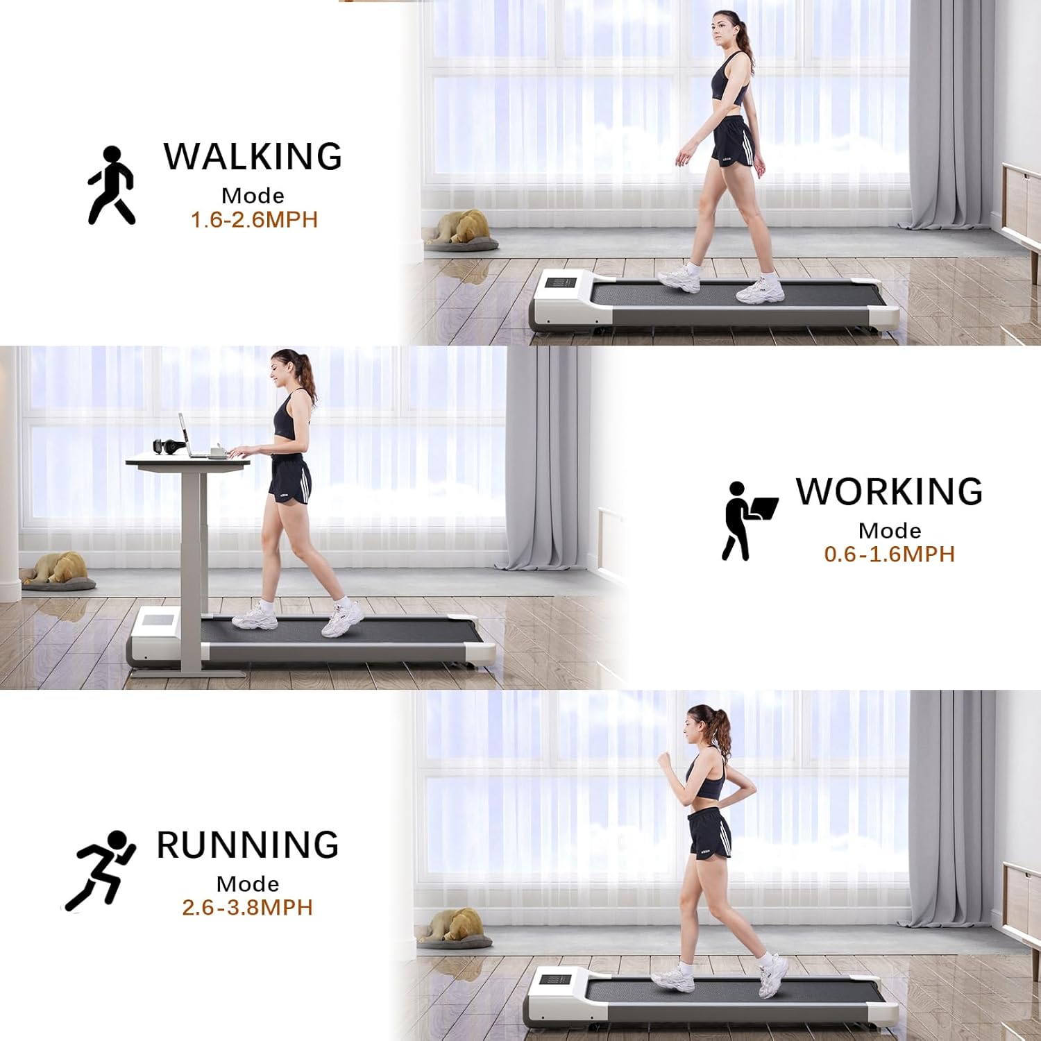 Walking Pad Under Desk Treadmill with Remote Control LED Display K836029