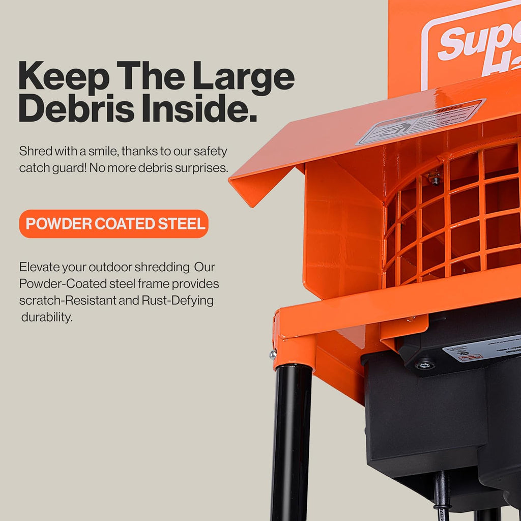 Electric Leaf Mulcher Shredder, 120V AC, 11" Cutting Blade, .5" Cutting Capacity V78913