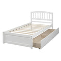 Twin Size Solid Wood Platform Bed with 2 Storage Drawers G506048