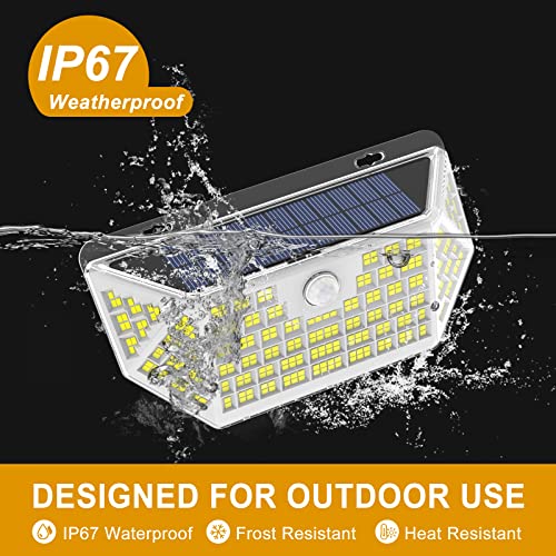 White Solar Outdoor Lights Motion Sensor IP67 Waterproof with 3 Lighting Modes P4728