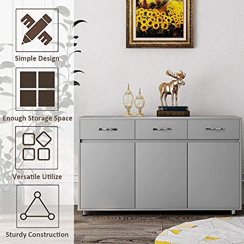 3 Drawer 3 Door Wood Sideboard B182420