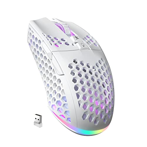 White Wireless Gaming Mouse with 8000 DPI Tri-Modes P2811