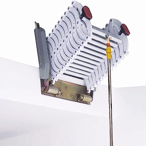 9.8 ft Wall Mounted Telescopic Folding Attic Ladder with Adjustable Height O3163