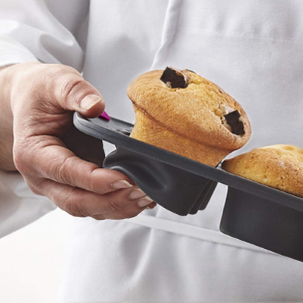 White Confetti 6 Cup Jumbo Muffin Pan Silicone Bakeware P16924