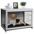 Wooden End Table Dog Crate A854