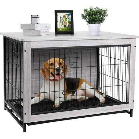 Wooden End Table Dog Crate A854