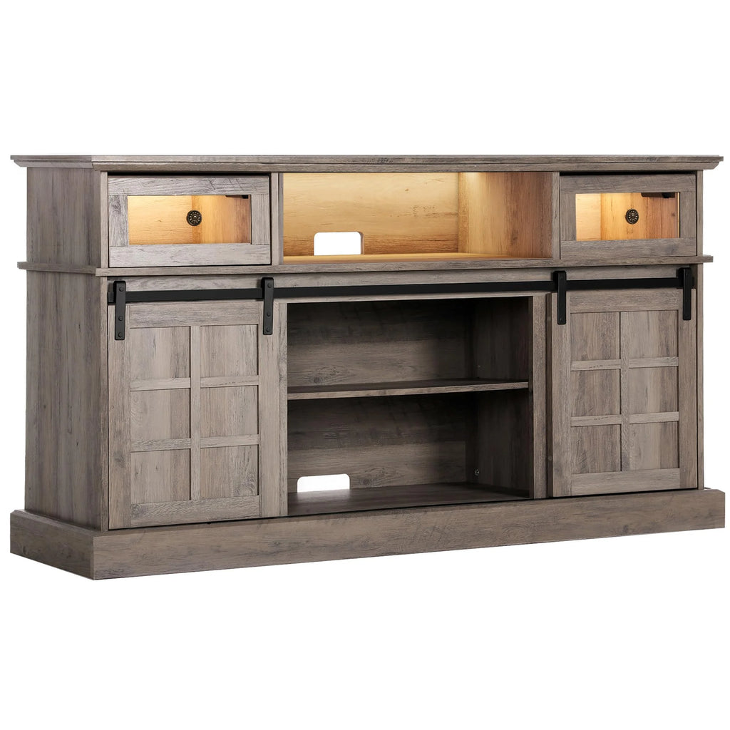 Gray TV Stand with Storage Cabinet Y88849