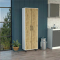 White Wall Mounted Cabinet with Broom Hangers K567