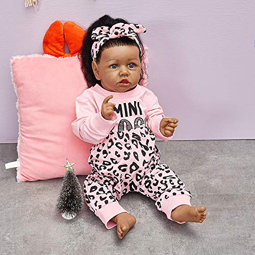 22.8 Inch Soft Body African American Reborn Baby Doll X163