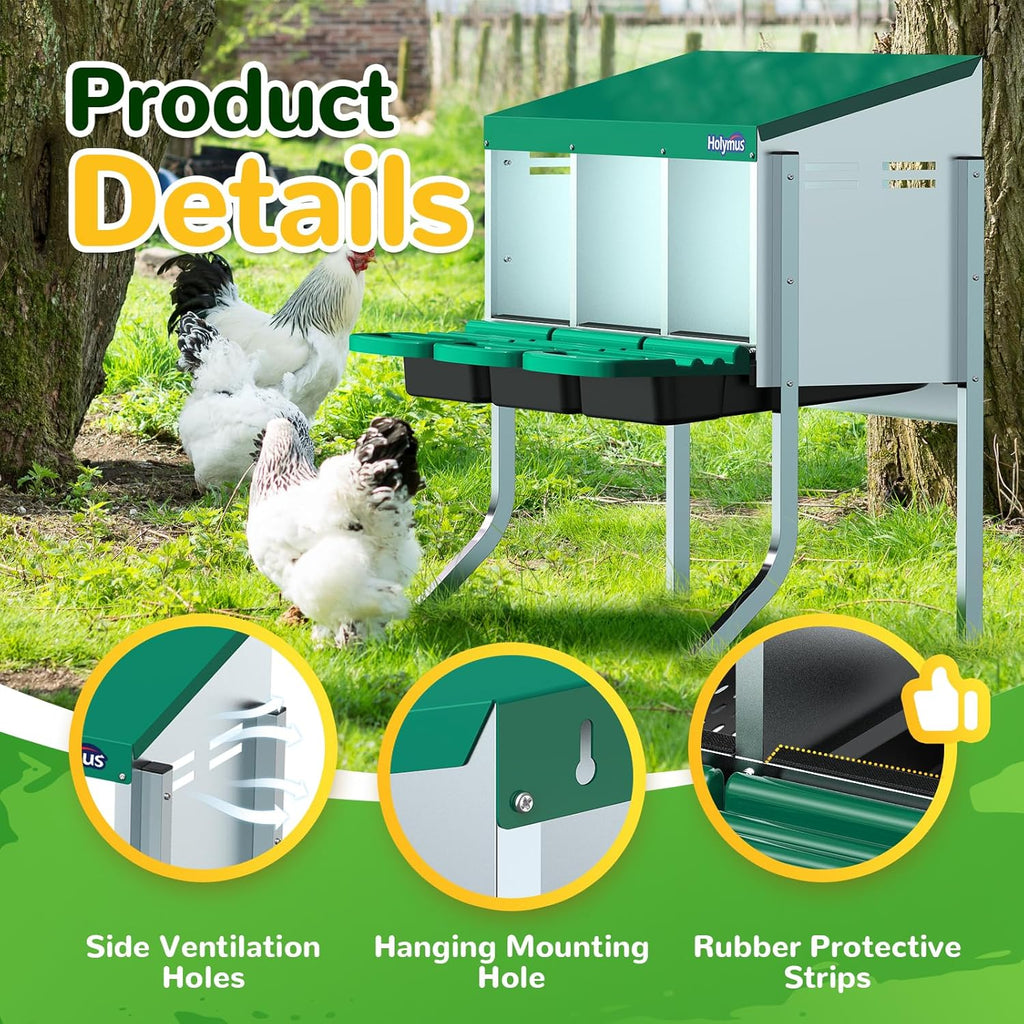 3 Holes Chicken Nesting Box with Metal Legs X13676