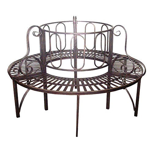 47 Inch Grey Circular Garden Tree Bench Seat M662