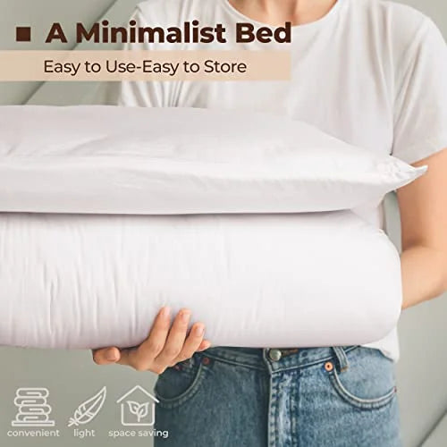 Twin Japanese Floor Mattress with Cotton Zip Cover J497