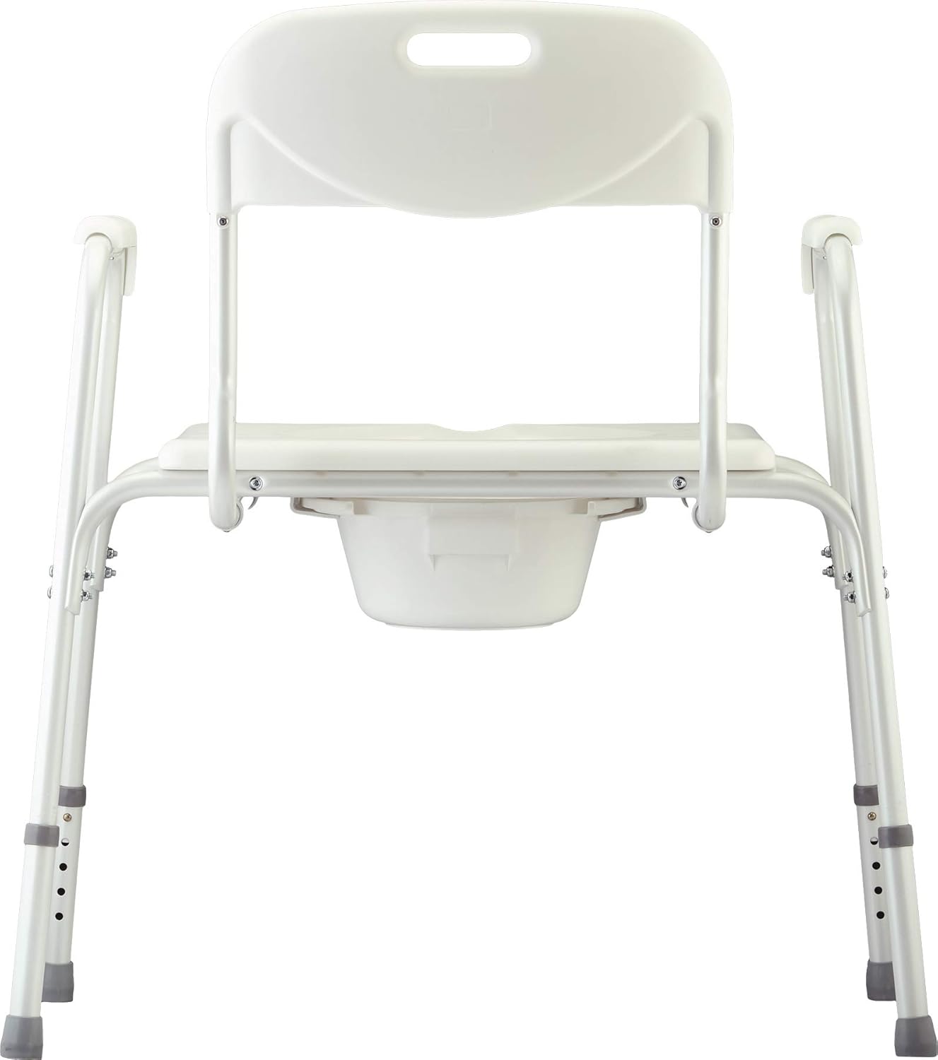 Heavy Duty Bedside Commode, Extra Wide Seat, White A5981