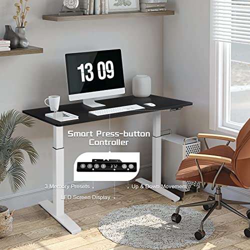 55" x 28" Height Adjustable Electric Standing Desk with Solid One-Piece Desktop L483461