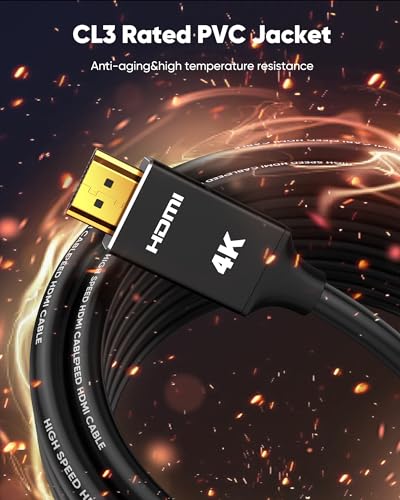 4K HDMI Cable 50ft CL3 Rated 18Gbps N67685