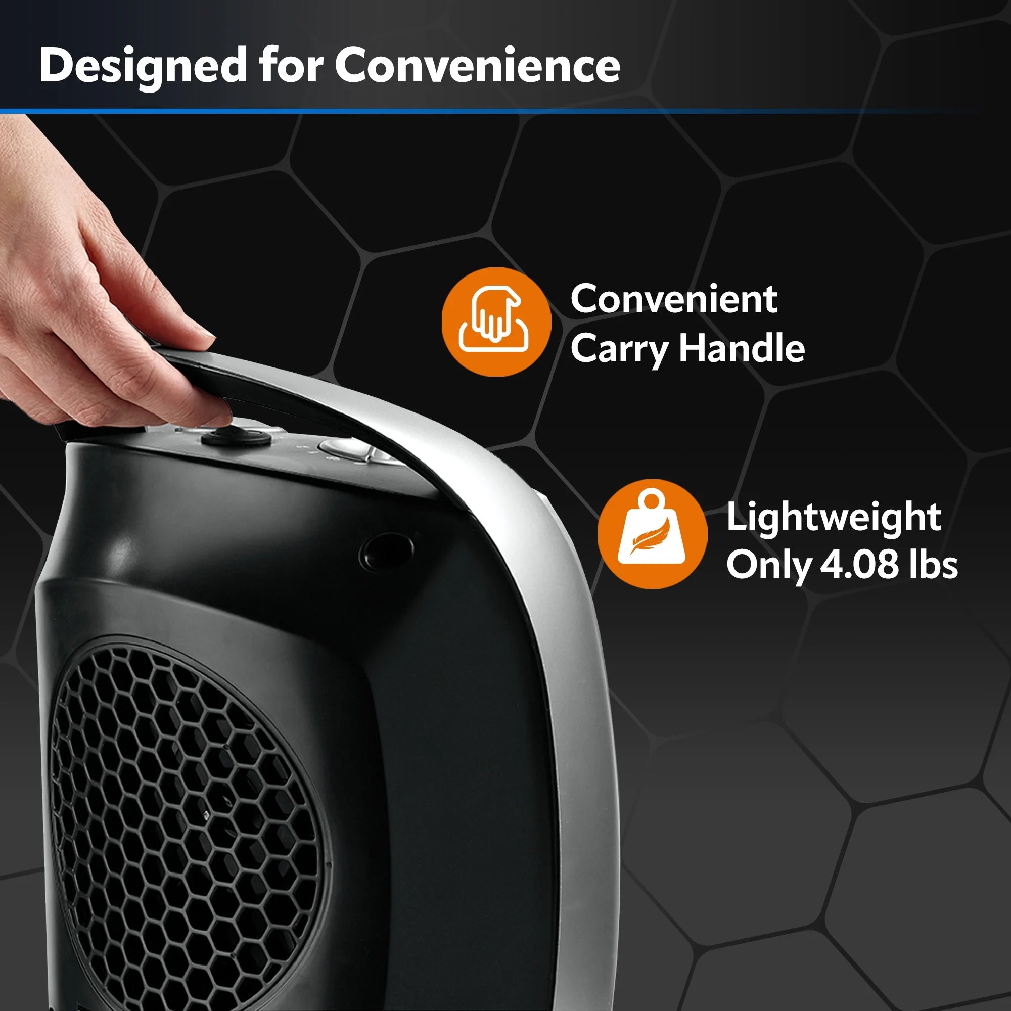 12" 1500W Oscillating Ceramic Tabletop Space Heater, Gray X77447