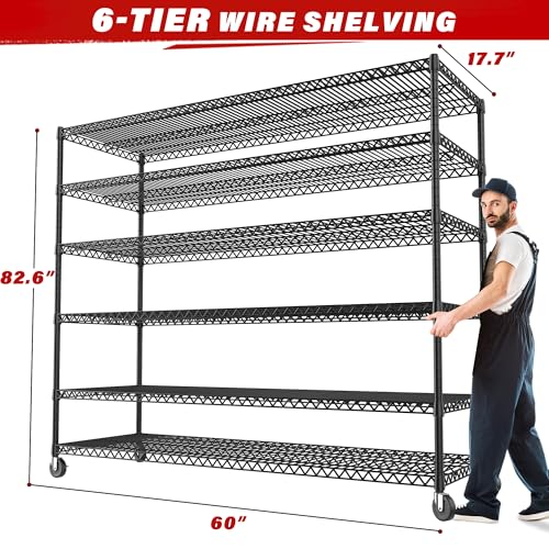 4 Tier Steel Wire Shelving Unit on Wheels X902